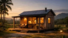 Como um galpão antigo virou uma tiny house charmosa e funcional